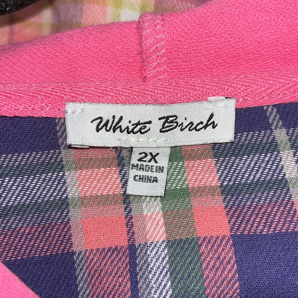 White Birch purple/pink ombré hooded long sleeved flannel shirt Size 2X - Picture 6 of 7
